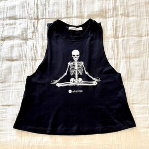 Black Cropped Skeleton Tank SM. Only worn a handful of times. ☠️